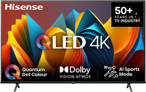 Hisense 58" QLED TV 58E7NQ, 4K UHD, VIDAA Smart TV, Quantum Dot Colour